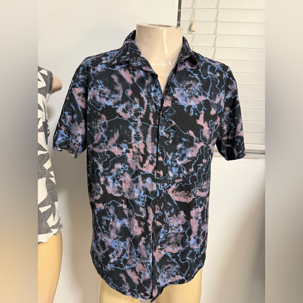 I.N.C. Men's Snap-Front Splatter Shirt size Large